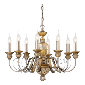 Ideal Lux - Lámpara colgante con cadena FIRENZE 8xE14/40W/230V diá. 64 cm dorado
