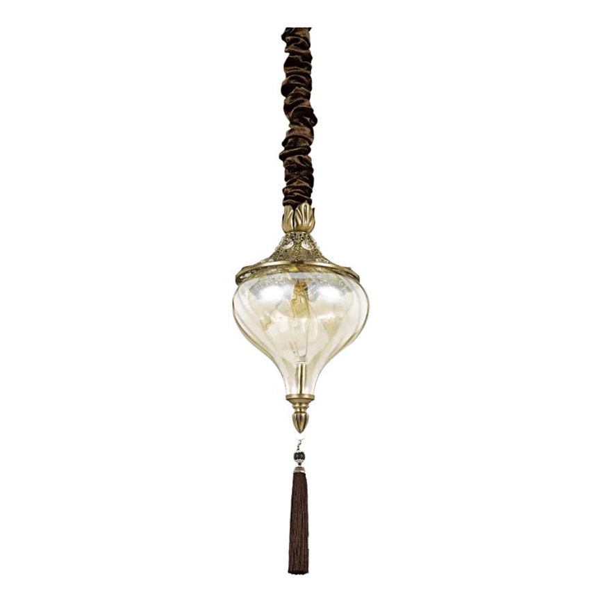 Ideal Lux - Lámpara colgante con cadena HAREM 1xE27/42W/230V diá. 16,5 cm latón