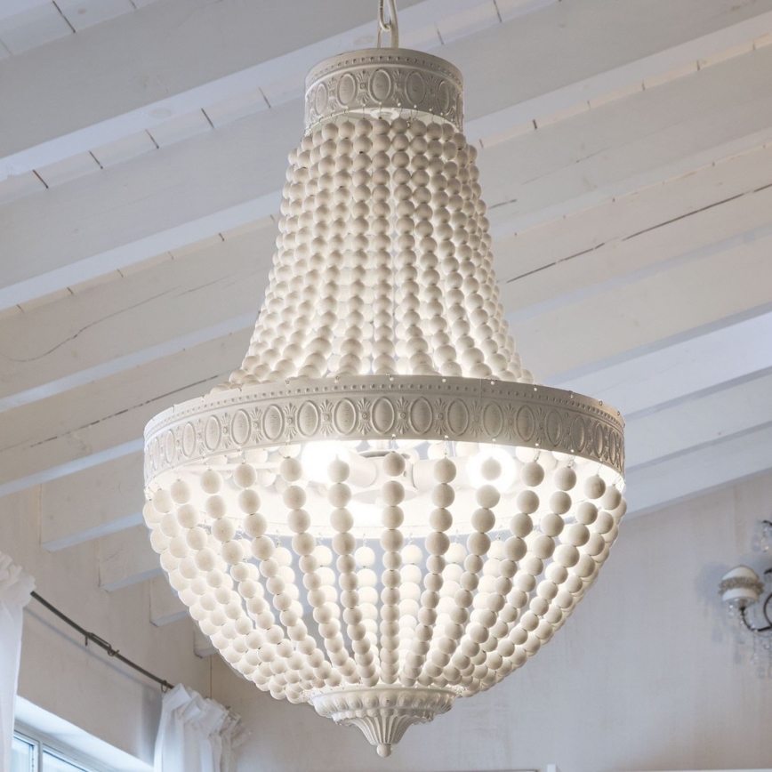 Ideal Lux - Lámpara colgante con cadena MONET 6xE14/40W/230V diá. 50 cm Cáñamo/blanco