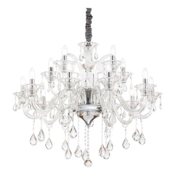Ideal Lux - Lámpara colgante de cristal COLOSSAL 15xE14/40W/230V diá. 95 cm transparente/cromo brillante