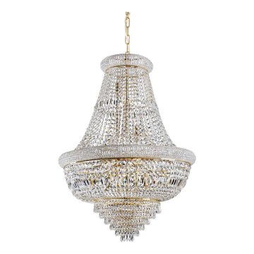 Ideal Lux - Lámpara colgante de cristal DUBAI 24xE14/28W/230V diá. 80 cm dorado
