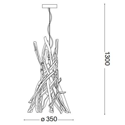 Ideal Lux - Lámpara colgante DRIFTWOOD 1xE27/60W/230V guayaba