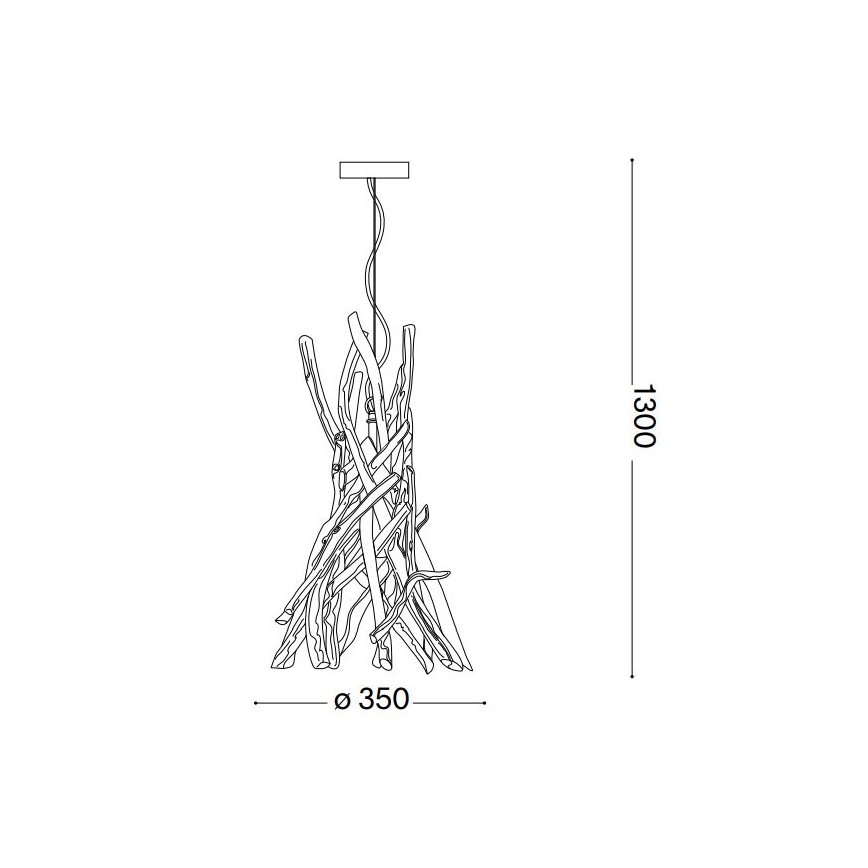 Ideal Lux - Lámpara colgante DRIFTWOOD 1xE27/60W/230V guayaba