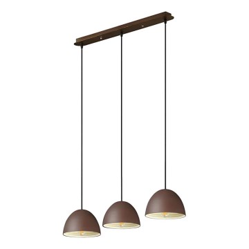 Ideal Lux - Lámpara colgante FOLK 3xE27/60W/230V marrón