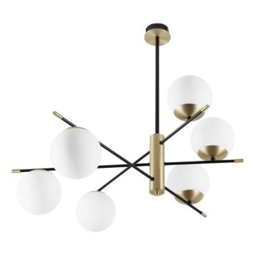 Ideal Lux - Lámpara colgante GOURMET 6xE14/28W/230V diá. 100 cm dorado