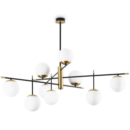 Ideal Lux - Lámpara colgante GOURMET 9xE14/28W/230V diá. 131,5 cm dorado