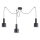 Ideal Lux - Lámpara colgante HOLLY 3xE27/60W/230V araña negro