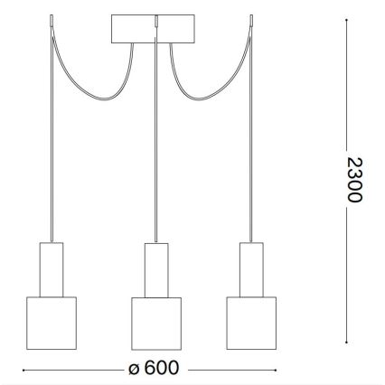 Ideal Lux - Lámpara colgante HOLLY 3xE27/60W/230V araña negro