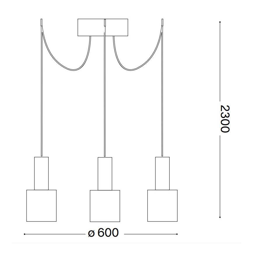 Ideal Lux - Lámpara colgante HOLLY 3xE27/60W/230V araña negro
