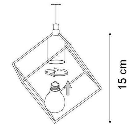 Ideal Lux - Lámpara colgante ICE 5xE27/60W/230V diá. 50 cm negro