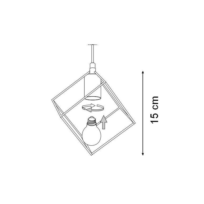 Ideal Lux - Lámpara colgante ICE 5xE27/60W/230V diá. 50 cm negro