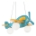 Ideal Lux - Lámpara colgante infantil AVION 3xE27/28W/230V azul