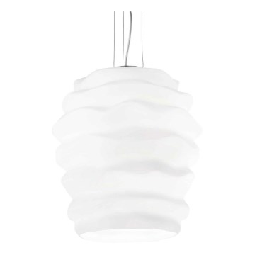 Ideal Lux - Lámpara colgante KARMA 1xE27/60W/230V diá. 38 cm blanco