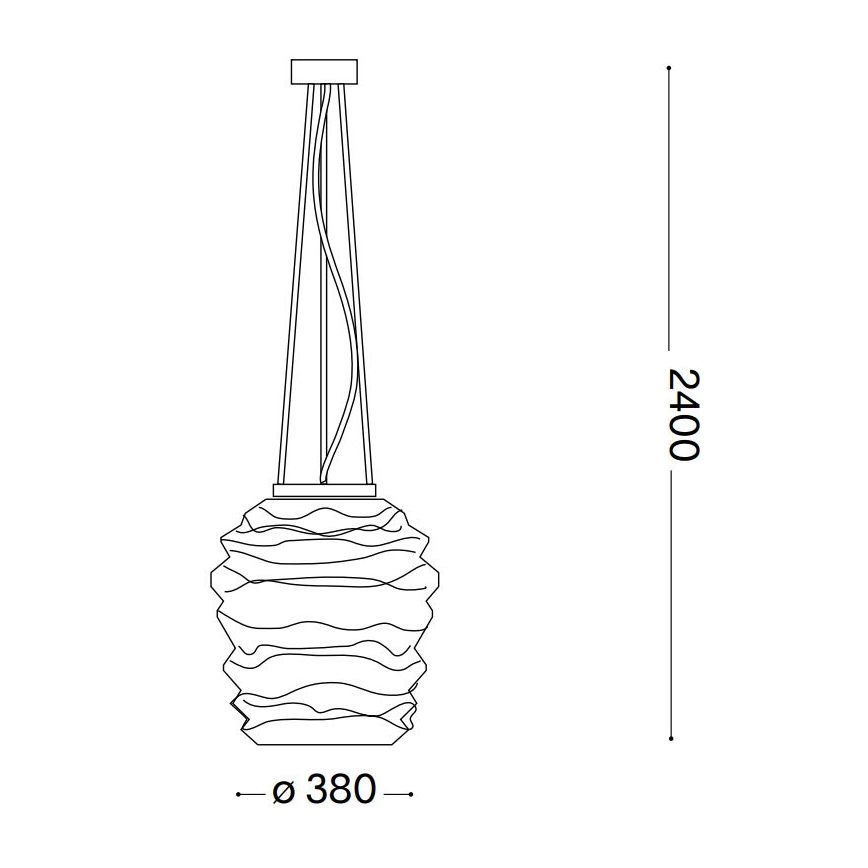 Ideal Lux - Lámpara colgante KARMA 1xE27/60W/230V diá. 38 cm blanco