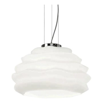 Ideal Lux - Lámpara colgante KARMA 1xE27/60W/230V diá. 39 cm blanco