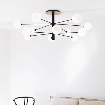 Ideal Lux - Lámpara colgante LED COSMOPOLITAN 12xG9/3W/230V diá. 145 cm negro