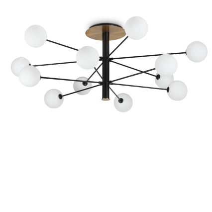 Ideal Lux - Lámpara colgante LED COSMOPOLITAN 12xG9/3W/230V diá. 145 cm negro