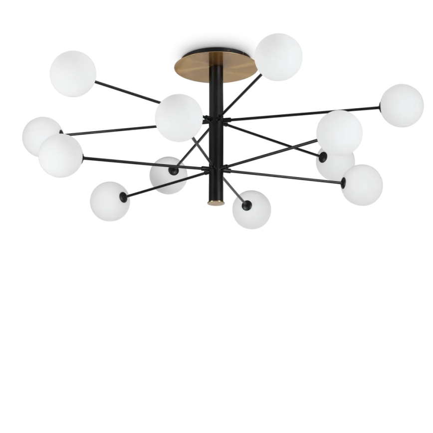 Ideal Lux - Lámpara colgante LED COSMOPOLITAN 12xG9/3W/230V diá. 145 cm negro