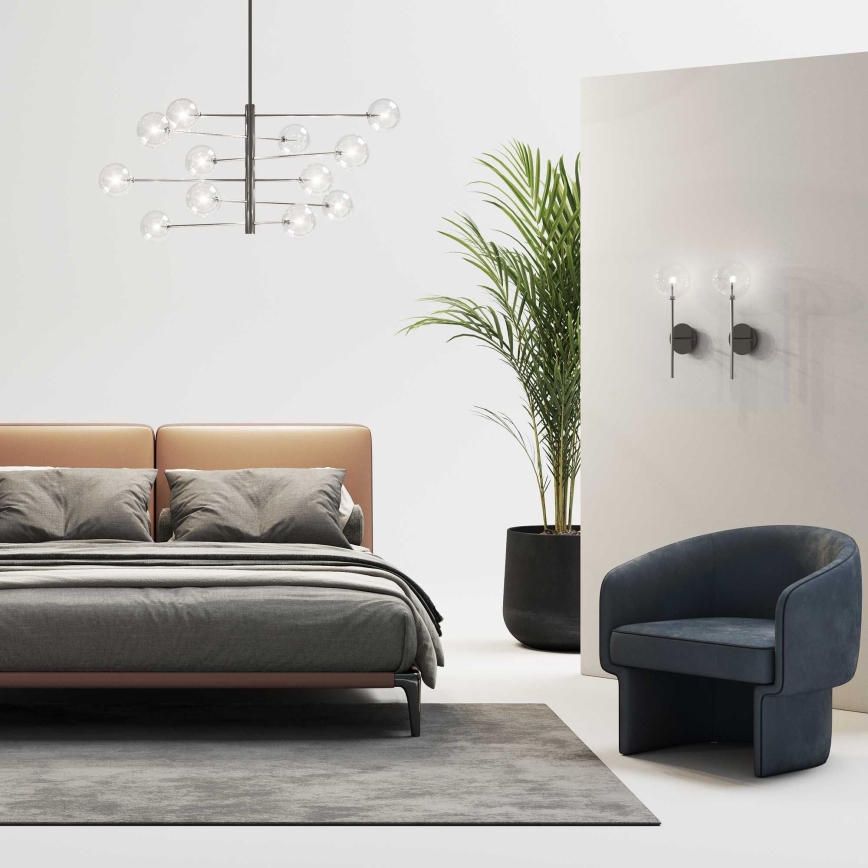 Ideal Lux - Lámpara colgante LED EQUINOXE 12xG4/2W/230V diá. 124 cm cromo brillante/transparente