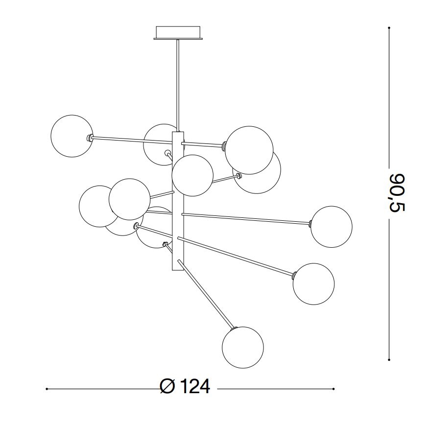 Ideal Lux - Lámpara colgante LED EQUINOXE 12xG4/2W/230V diá. 124 cm cromo brillante/transparente