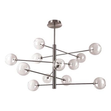 Ideal Lux - Lámpara colgante LED EQUINOXE 12xG4/2W/230V diá. 128,1 cm cromo brillante/ahumado