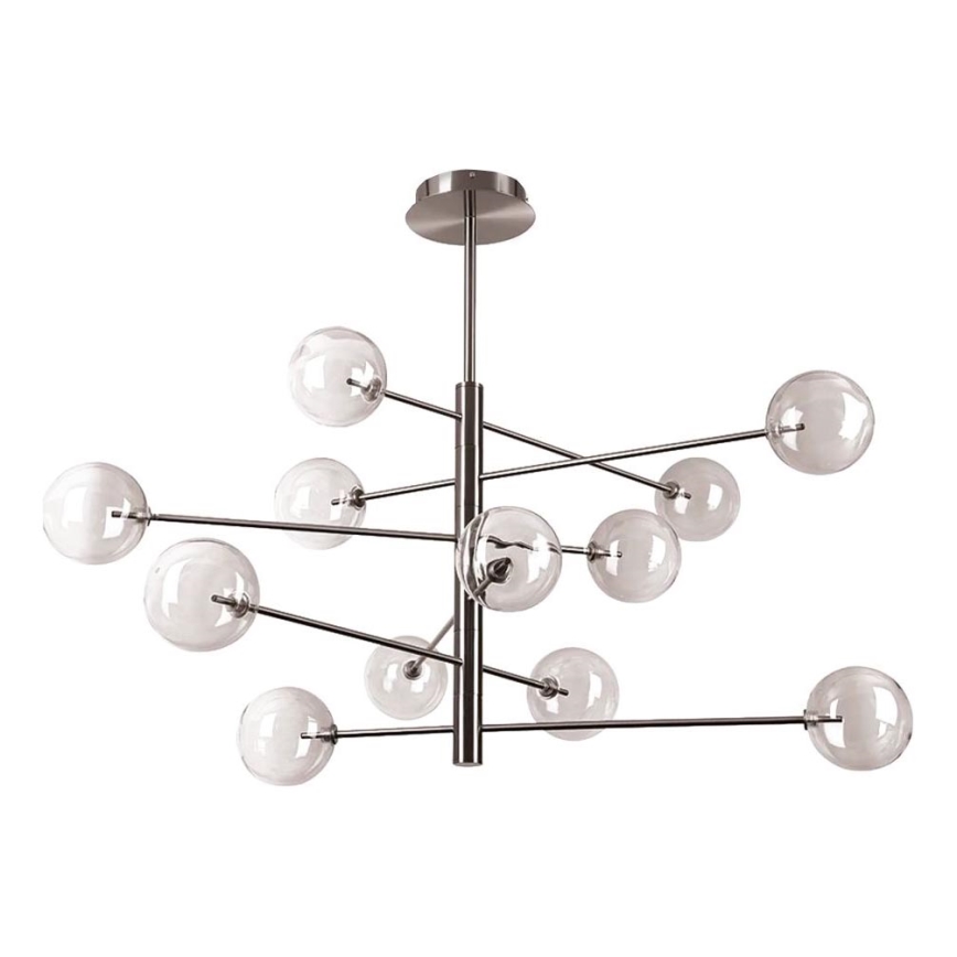 Ideal Lux - Lámpara colgante LED EQUINOXE 12xG4/2W/230V diá. 128,1 cm cromo brillante/ahumado