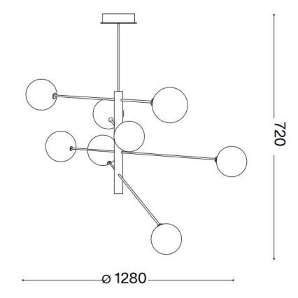 Ideal Lux - Lámpara colgante LED EQUINOXE 8xG4/2W/230V diá. 128 cm cromo brillante/ahumado