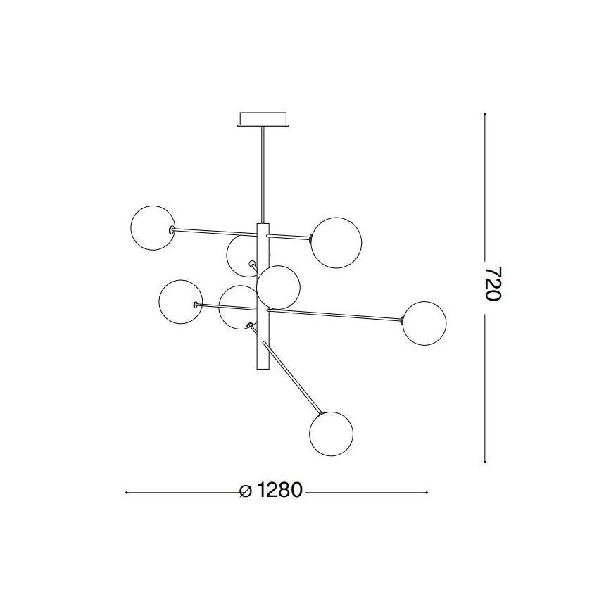 Ideal Lux - Lámpara colgante LED EQUINOXE 8xG4/2W/230V diá. 128 cm cromo brillante/ahumado