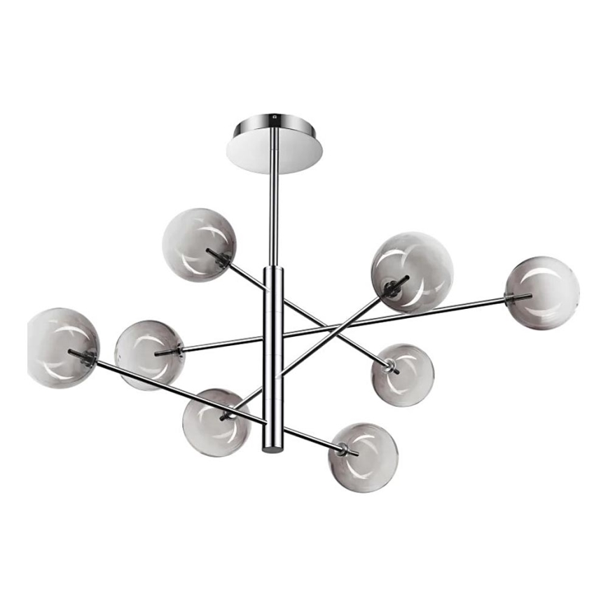 Ideal Lux - Lámpara colgante LED EQUINOXE 8xG4/2W/230V diá. 128 cm cromo brillante/ahumado