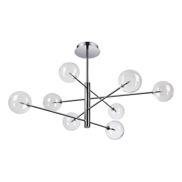 Ideal Lux - Lámpara colgante LED EQUINOXE 8xG4/2W/230V diá. 128 cm cromo brillante/transparente