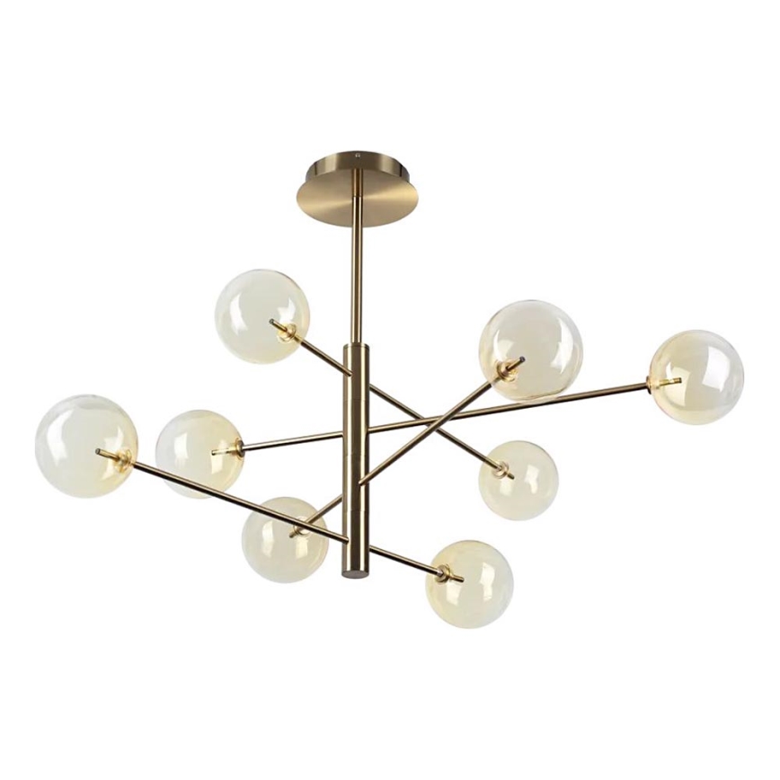 Ideal Lux - Lámpara colgante LED EQUINOXE 8xG4/2W/230V diá. 128 cm latón/ahumado