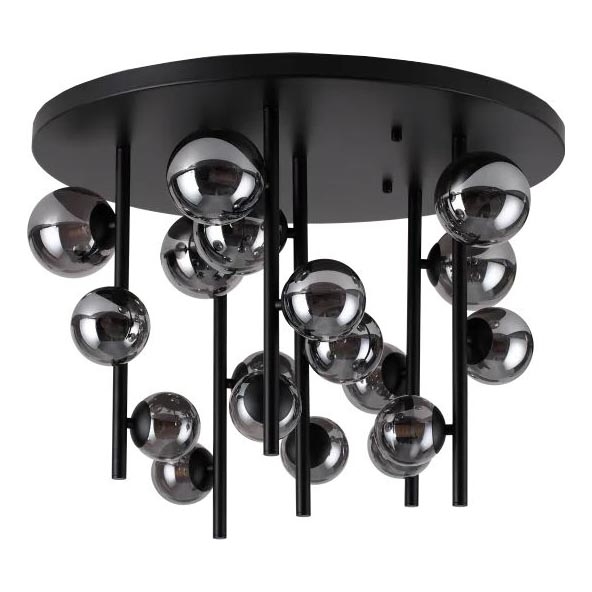 Ideal Lux - Lámpara colgante LED PERLAGE 18xG9/3W/230V diá. 70 cm negro/ahumado