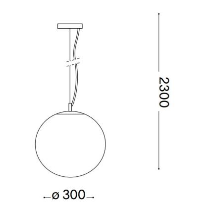 Ideal Lux - Lámpara colgante MAPA 1xE27/42W/230V diá. 30 cm transparente