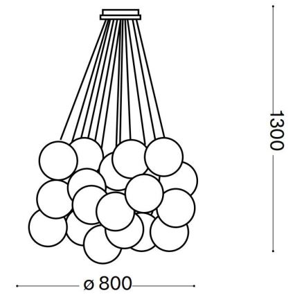 Ideal Lux - Lámpara colgante MAPA PLUS 22xE14/40W/230V