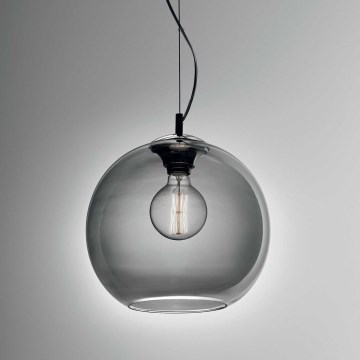 Ideal Lux - Lámpara colgante NEMO 1xE27/42W/230V diá. 30 cm ahumado