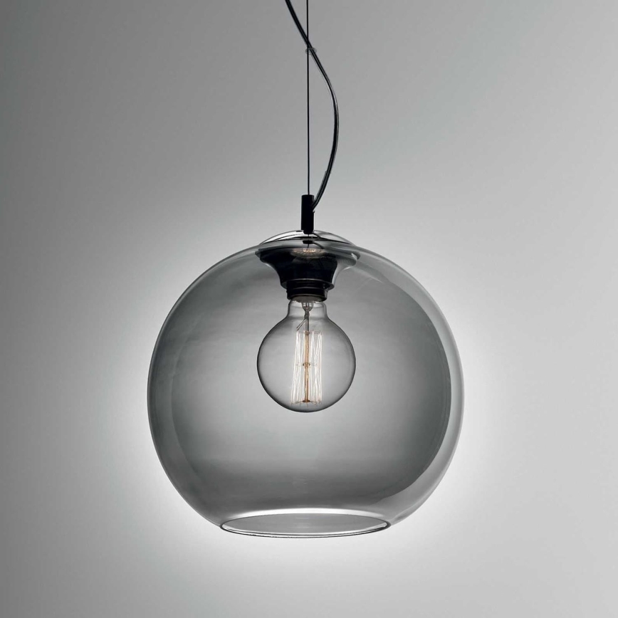 Ideal Lux - Lámpara colgante NEMO 1xE27/42W/230V diá. 30 cm ahumado
