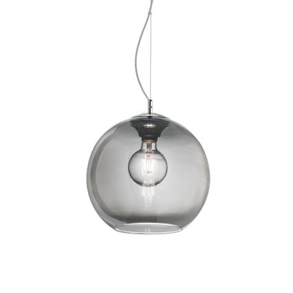 Ideal Lux - Lámpara colgante NEMO 1xE27/42W/230V diá. 30 cm ahumado