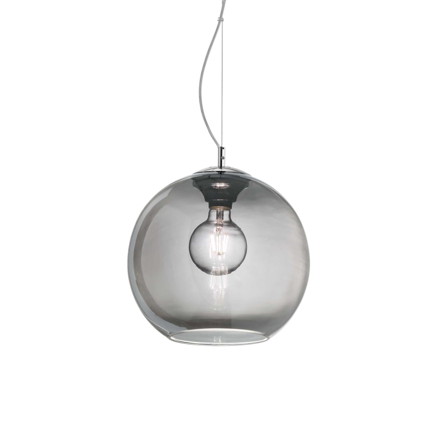 Ideal Lux - Lámpara colgante NEMO 1xE27/42W/230V diá. 30 cm ahumado
