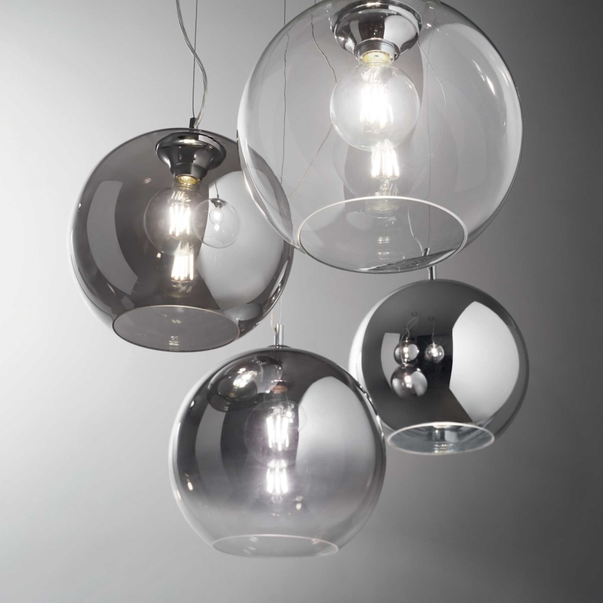 Ideal Lux - Lámpara colgante NEMO 1xE27/42W/230V diá. 30 cm ahumado