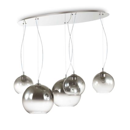 Ideal Lux - Lámpara colgante NEMO PLUS 5xE27/42W/230V ahumado