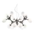 Ideal Lux - Lámpara colgante NODI 15xE14/28W/230V cromo brillante/blanco