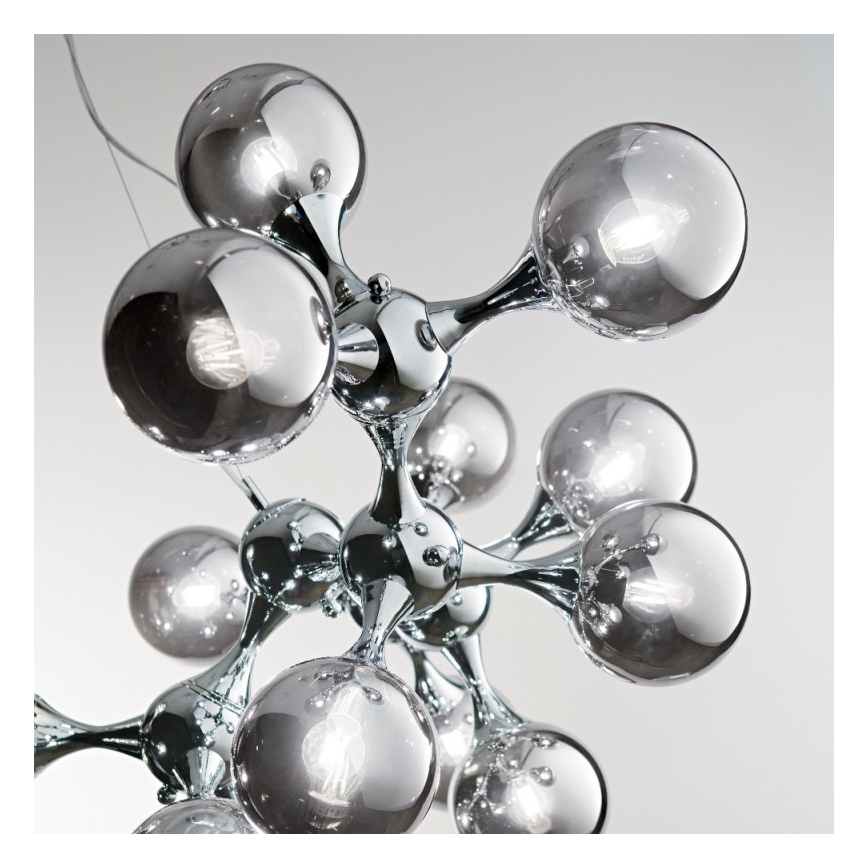 Ideal Lux - Lámpara colgante NODI 15xE14/28W/230V cromo brillante