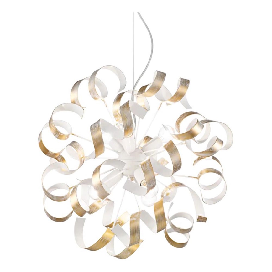 Ideal Lux - Lámpara colgante VORTEX 6xE14/40W/230V diá. 53 cm dorado/pátina