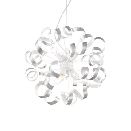 Ideal Lux - Lámpara colgante VORTEX 6xE14/40W/230V diá. 53 cm plata/pátina