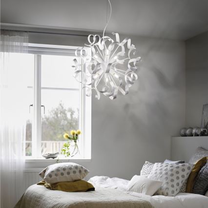 Ideal Lux - Lámpara colgante VORTEX 6xE14/40W/230V diá. 53 cm plata/pátina