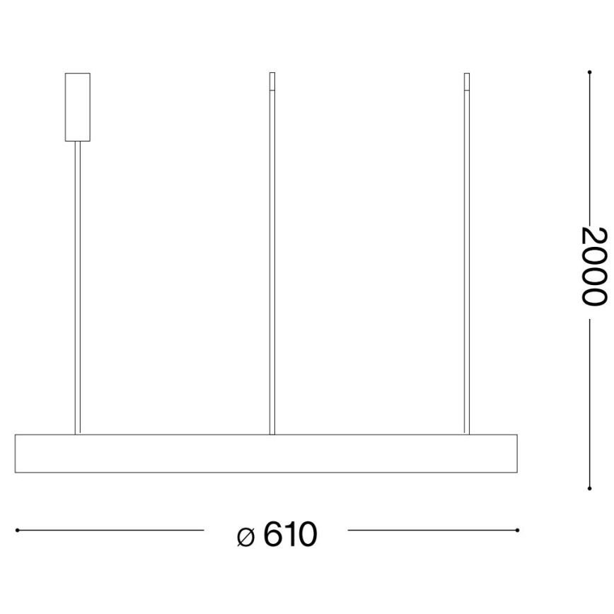 Ideal Lux - Lámpara de araña LED regulable GEMINI LED/48W/230V diá. 61 cm CRI 90 negro