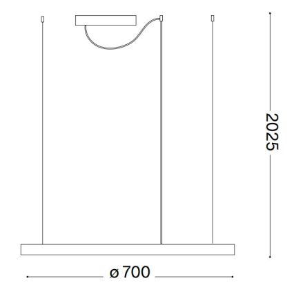 Ideal Lux - Lámpara de araña LED regulable ORACLE SLIM LED/40W/230V 4000K diá. 70 cm CRI 90 negro