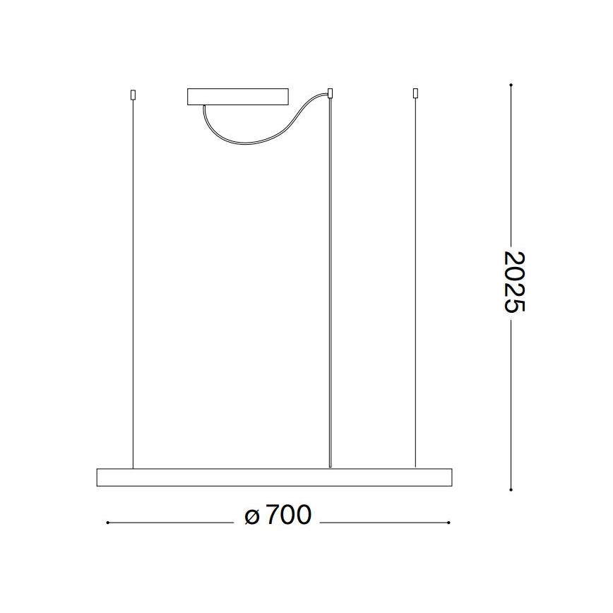 Ideal Lux - Lámpara de araña LED regulable ORACLE SLIM LED/40W/230V 4000K diá. 70 cm CRI 90 negro