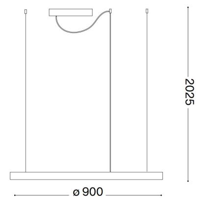 Ideal Lux - Lámpara de araña LED regulable ORACLE SLIM LED/42W/230V 4000K diá. 90 cm CRI 90 negro