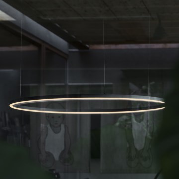 Ideal Lux - Lámpara de araña LED regulable ORACLE SLIM LED/43W/230V 3000K diá. 90 cm negro